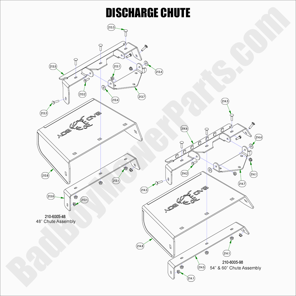 2968 - Bad Boy Mower Parts Lookup > 2022 > ZT Elite > Discharge Chute
